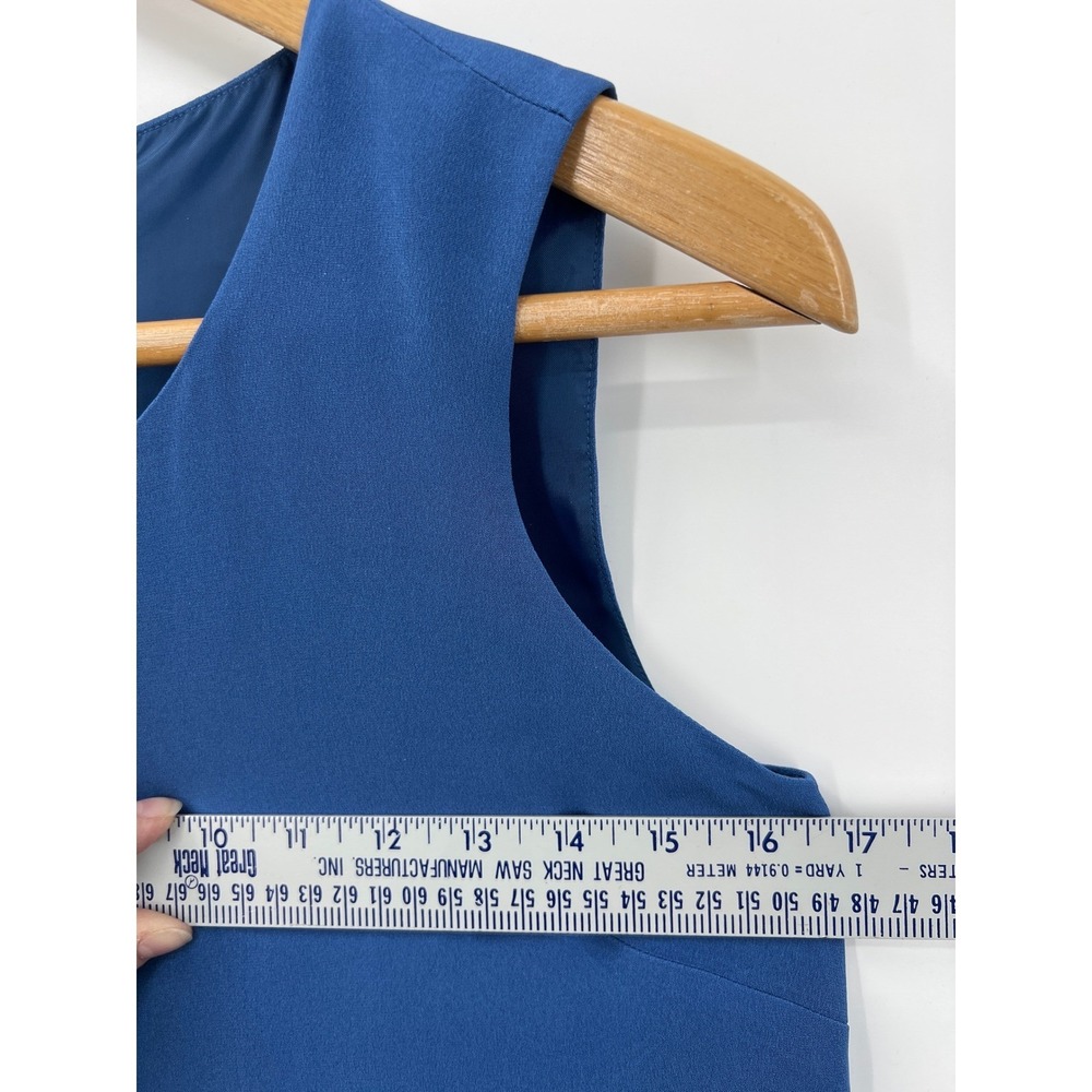 Vtg Y2K Talbots Petite Blue 100% Silk 2 Piece Dress Jacket Set 2P Career Formal - Picture 5 of 16